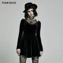 Punkravestore Dark Prajna Embroidery Dress