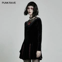 Punkravestore Dark Prajna Embroidery Dress