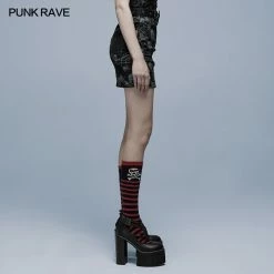 Punkravestore Goth Skull Printting Skirt
