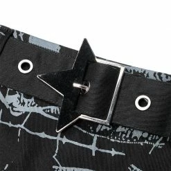 Punkravestore Goth Skull Printting Skirt