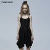 Punkravestore Gothic Goth Asymmetric Slip Dress