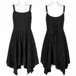 Punkravestore Gothic Goth Asymmetric Slip Dress