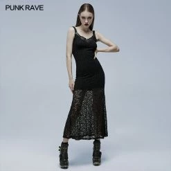 Punkravestore 2022 Goth Daily Slip Dress Gothic