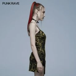 Punkravestore Gothic Abstract Print Slip Dress