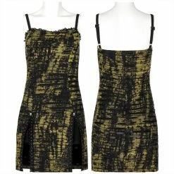 Punkravestore Gothic Abstract Print Slip Dress