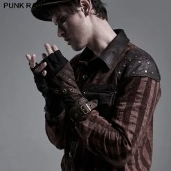 Punkravestore Steampunk Knit Gloves Men