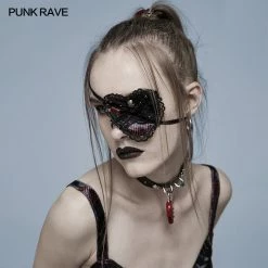 Punkravestore Gothic Heart Eye Mask Women
