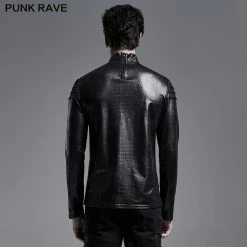 Punkravestore Simple Everyday Gothic Long Sleeve T-shirt Gothic Mens T-shirt