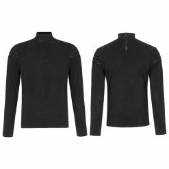 Punkravestore Simple Everyday Gothic Long Sleeve T-shirt Gothic Mens T-shirt