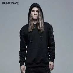 Punkravestore Punk Daily Sun-Moon-Star Snake Embroidered Sweater