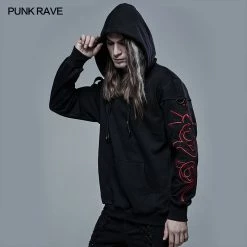 Punkravestore Punk Daily Sun-Moon-Star Snake Embroidered Sweater