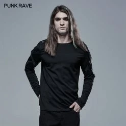 Punkravestore Gothic Church Building Structure Long Sleeve T-shirt