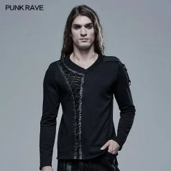 Punkravestore Gothic V-Neck Long Sleeve T-sleeve
