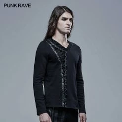 Punkravestore Gothic V-Neck Long Sleeve T-sleeve