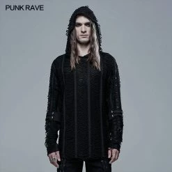 Punkravestore Goth Loose Knit Hoodie