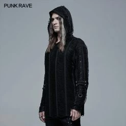 Punkravestore Goth Loose Knit Hoodie