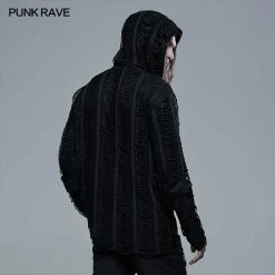Punkravestore Goth Loose Knit Hoodie