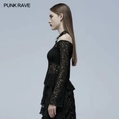 Punkravestore Gothic Perspective Lace Blouse