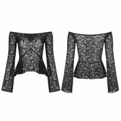 Punkravestore Gothic Perspective Lace Blouse
