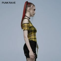 Punkravestore Daily Punk Plaid Mesh T-shirt