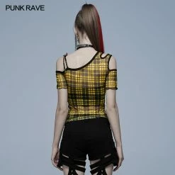 Punkravestore Daily Punk Plaid Mesh T-shirt