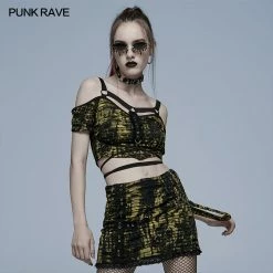 Punkravestore Gothic Knitted Print T-shirt