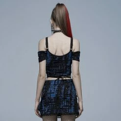 Punkravestore Gothic Knitted Print T-shirt