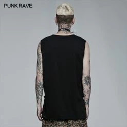Punk Rave Store Punk Daily Wear Printing Sleeveless T-shirt 9 Punk Rave Store Punk Daily Wear Printing Sleeveless T-shirt