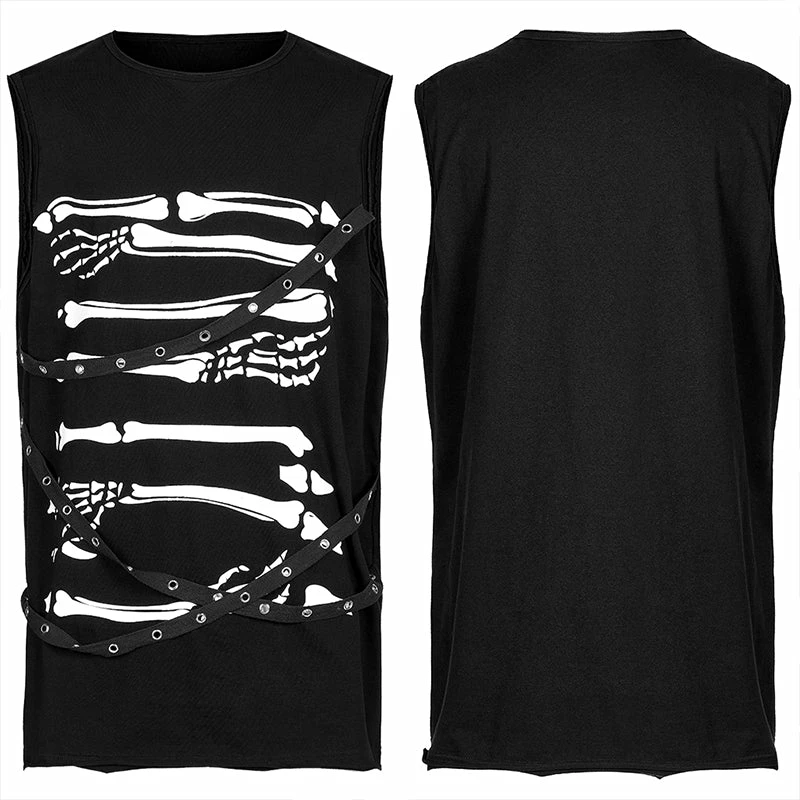 Punk Rave Store Punk Daily Wear Printing Sleeveless T-shirt 6 Punk Rave Store Punk Daily Wear Printing Sleeveless T-shirt