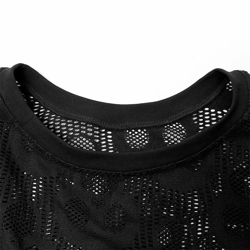 Punk Rave Store Punk Daily Wear Skull Mesh Long Sleeve T-shirt 7 Punk Rave Store Punk Daily Wear Skull Mesh Long Sleeve T-shirt
