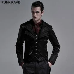 Punkravestore Gothic Ornate Multilayer Collar Coat