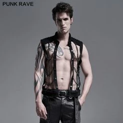 Punkravestore PUNK Personality Chain Hollow-out Vest
