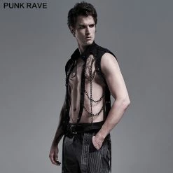 Punkravestore PUNK Personality Chain Hollow-out Vest
