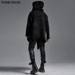 Punkravestore Dark Printed Medium-length Coat