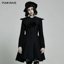 Punkravestore 2021 Goth Woollen Coat Gothic