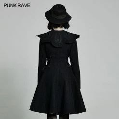 Punkravestore 2021 Goth Woollen Coat Gothic