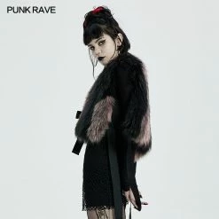 Punkravestore Punk Black Stripe Woollen Coat