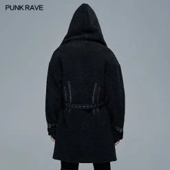 Punkravestore Goth Thick Coral Velvet Jacket Gothic Mens Jacket