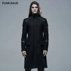 Punkravestore Goth Simple Woollen Cloth Jacket Gothic