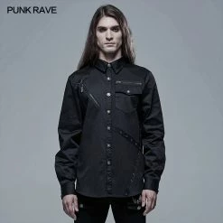 Punkravestore Punk Plaid Spliced Shirt