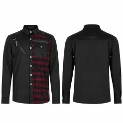 Punkravestore Punk Plaid Spliced Shirt