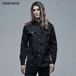 Punkravestore Goth Spliced Shirt