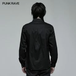 Punk Rave Store Gothic Goth Applique Long Sleeve Shirt