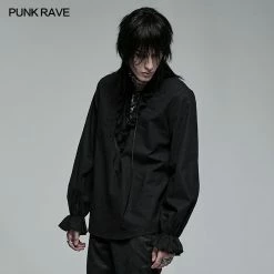 Punk Rave Store Goth Skeleton Embroidered Shirt Gothic