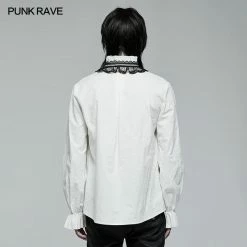 Punk Rave Store Goth Skeleton Embroidered Shirt Gothic