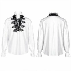 Punk Rave Store Goth Skeleton Embroidered Shirt Gothic
