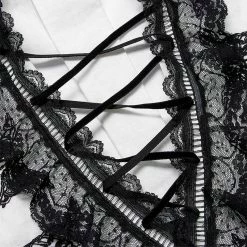 Punk Rave Store Goth Skeleton Embroidered Shirt Gothic