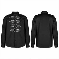 Punk Rave Store Punk Personalized Skull Embroidery Shirt