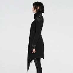Punkravestore Gothic Steampunk Simple Military Uniform Woolen Coat