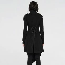 Punkravestore Gothic Steampunk Simple Military Uniform Woolen Coat